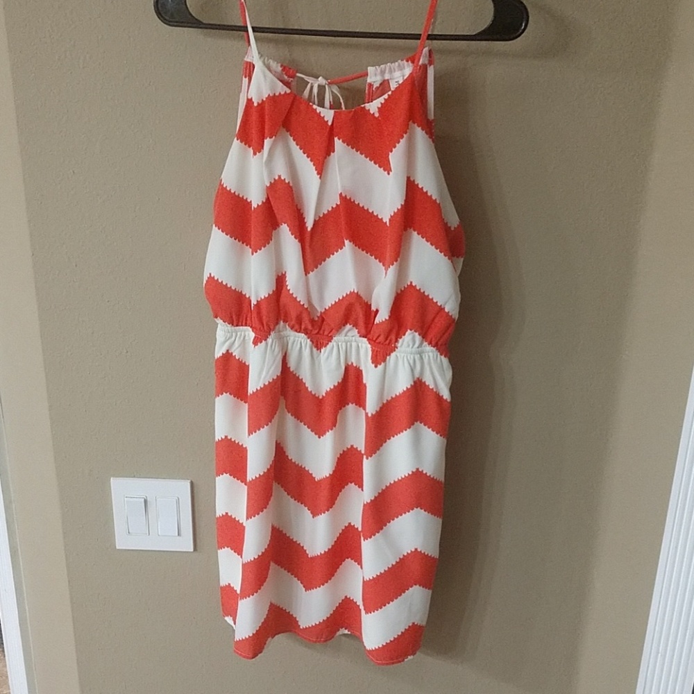 Cute Coral Chevron Dress